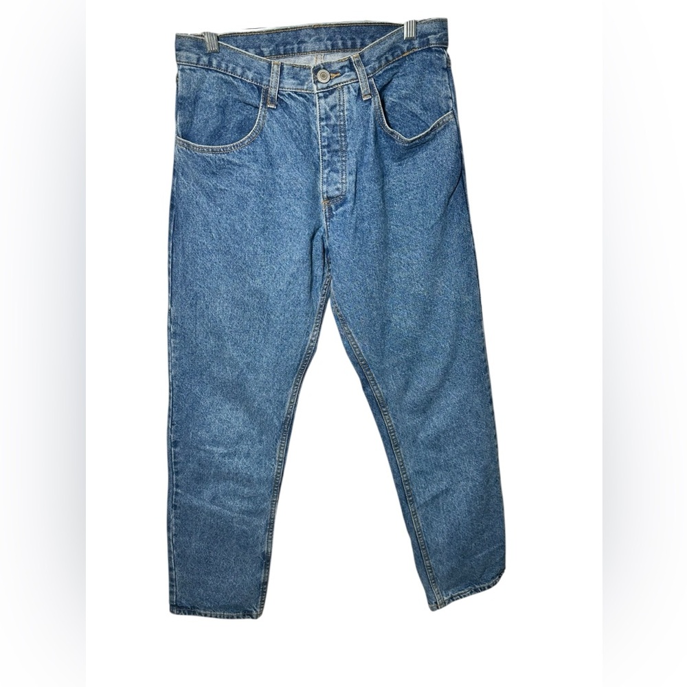 John Galt Button Fly Straight Leg Medium Blue Jeans Size‎ Medium No Distressing